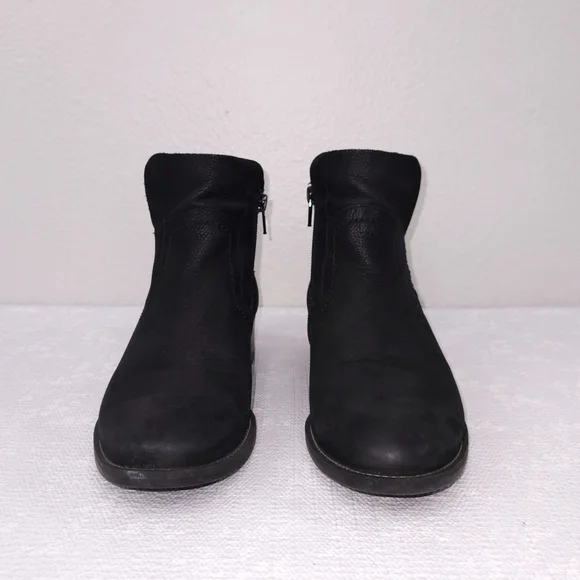 Paul Green Boston Bootie Black Nubuck Heeled Ankle Boots US 7 - Picture 5 of 11